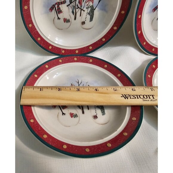 Vintage Royal Seasons Christmas Snowman 4 Mugs and Saucers Set - Picture 3 of 9
